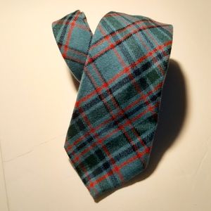 Vintage Danielle Wallace Plaid Skinny Wool Tartan Italian Rare Necktie